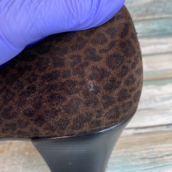 Munro Womens Brown Leopard Print Fabric Zip Up Booties - Picture 13 of 14